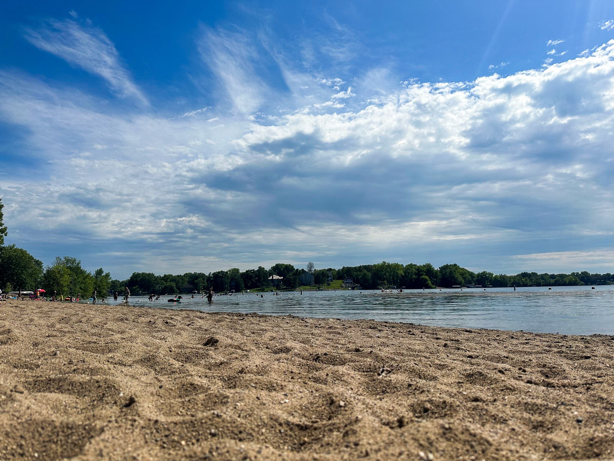 crystal lake beach on a sunny day