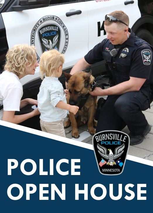 Kid with police dog and officer