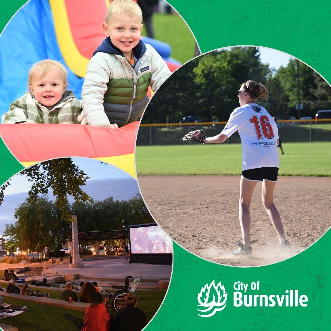 Photos of children playing sports and smiling