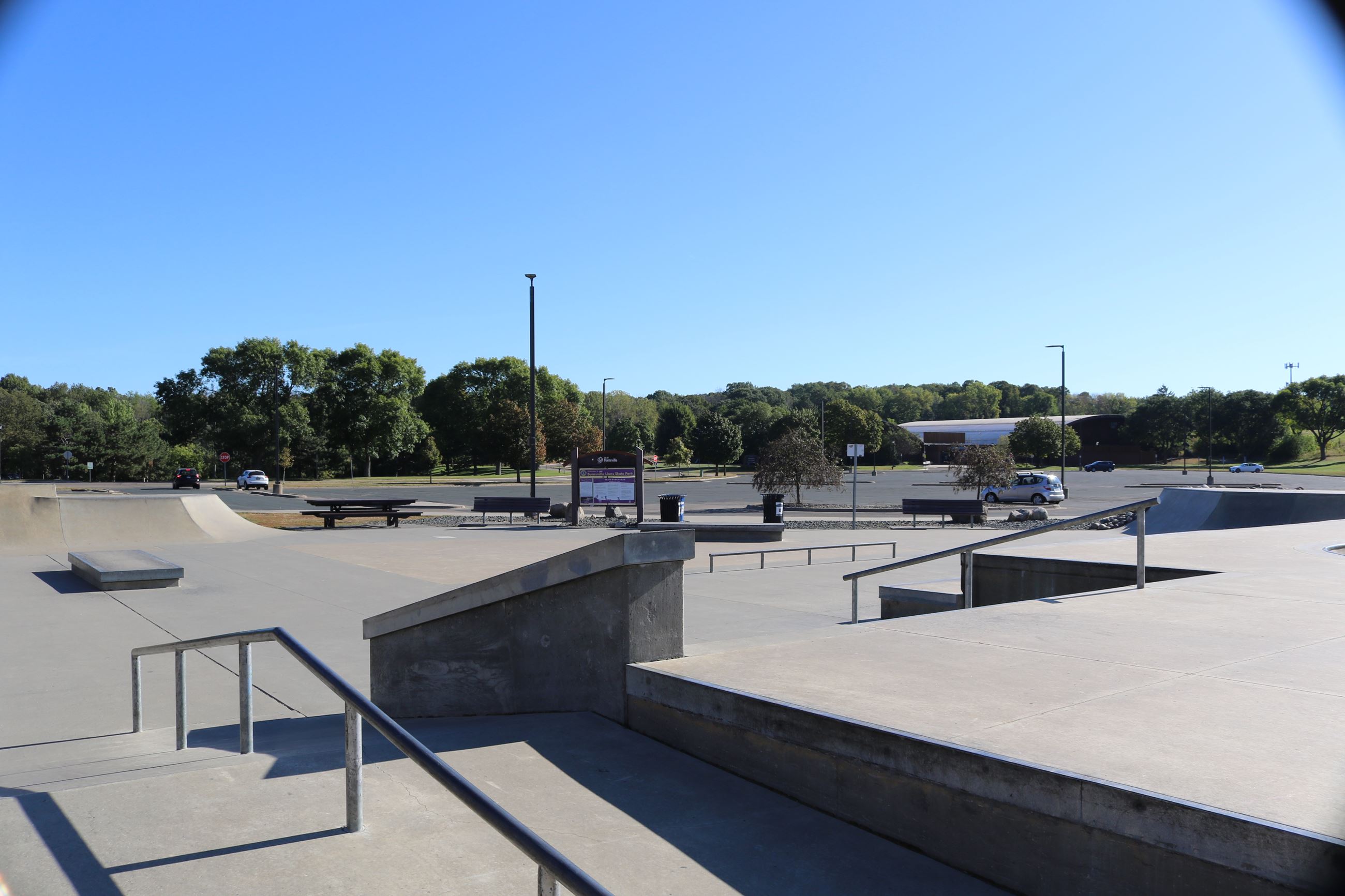 Skate park rail and ramp features