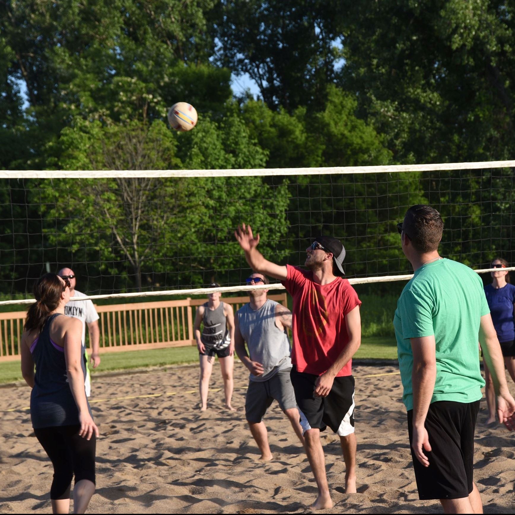 adult sand volleyball game